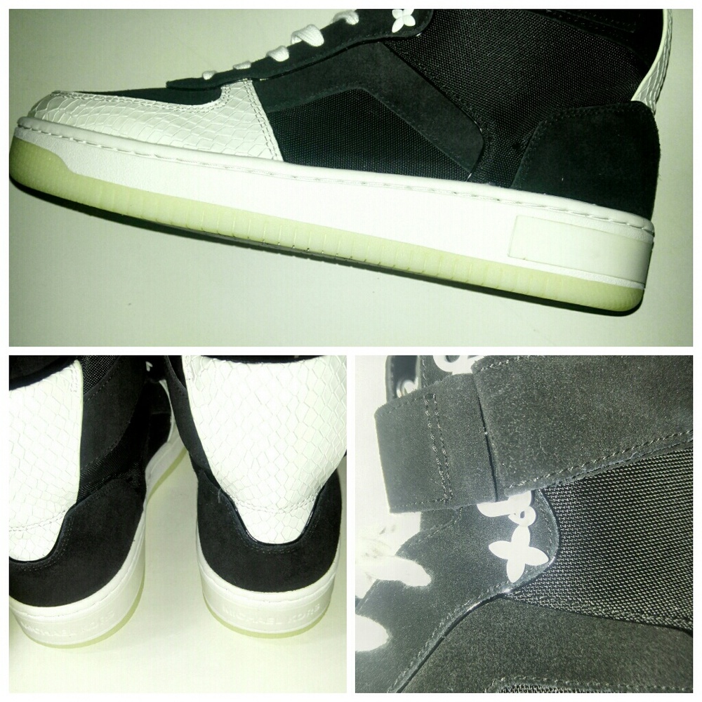 💎NWOB Michael Kors B&W High-top Sneakers - Picture 3 of 8